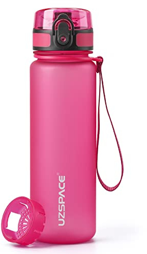 UZSPACE Trinkflasche Kinder Auslaufsicher,Sport Kunststoff Trinkflasche 1l,800ml,500ml, Tritan & BPA-frei Sportflasche Kohlensäure Geeignet