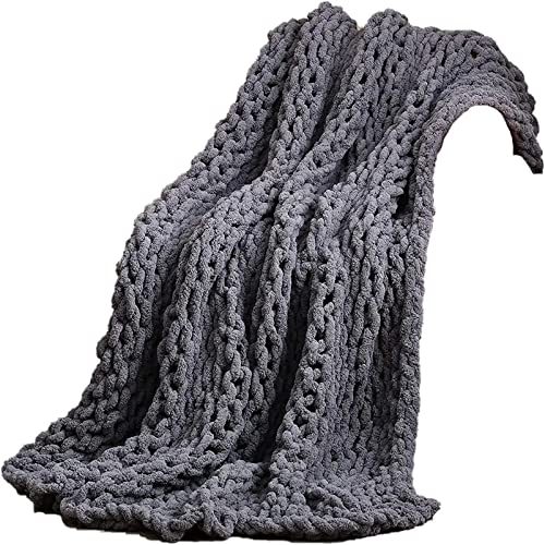MHUQIA Decke Gestrickte Handgefertigt Klobig Grobe Strickdecke 200x200cm, Grobstrick Wolldecke Strickdecke, Wohndecken Kuscheldecke üBerwurf Decken FüR Sofa