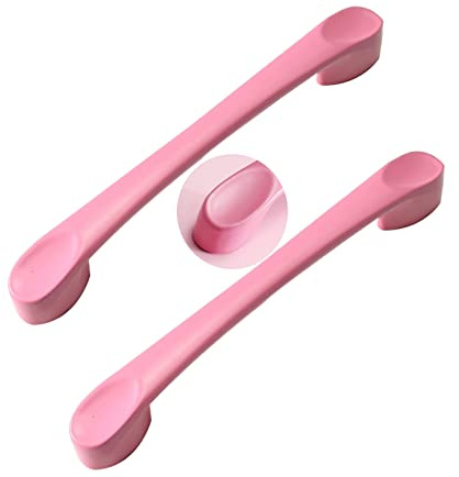 2 Stück Schrankgriffe Buntes Kinderzimmer Möbelgriff Profilgriff Aluminiumlegierung SchubladenKnöpfe Türgriff Zugknöpfe für Schlafzimmer Küche Kleiderschrank (Lochabstand 128mm,Rosa)