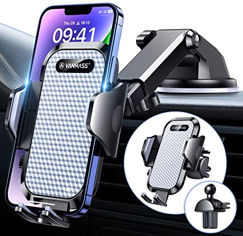VANMASS Handyhalterung Auto 2026 Upgrade Super Stabil 3 in 1 Saugnapf & Lüftung 100% Sicher Universale Handy Halterung Auto Flexibel Passt Für Alle iPhone 17/16 /15/14 Pro Max Samsung S24/S23 Huawei