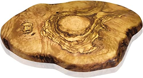 Tabla de cortar de madera de olivo, para carne y desayuno, corte natural, 30 cm (30 x 16 cm)+- 2 cm