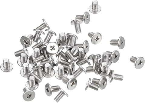 sourcing map M3-0.5 X 5 mm 50pcs Plat Rond Diriger Vis 304 Inoxydable Acier Phillips Conduire Machine Vis Matériel Attache pour Meubles Connexion