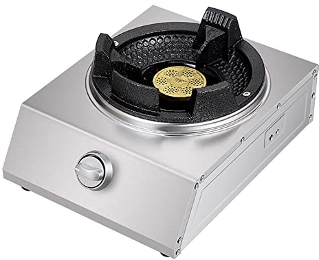 Plaque de cuisson à gaz 40KW Cuisinière commerciale Cuisine Cuisinière à gaz légère en acier inoxydable à brûleur unique pour réchauffer, cuire, bouillir, frire, mijoter [Classe énergétique A]
