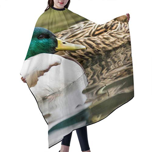 ReesEt Lustige süße gelbe Spitzmaul-Ente-Haarschnittschürze, professioneller Salon-Haarschneideumhang, Friseurumhang, 140 x 168 cm