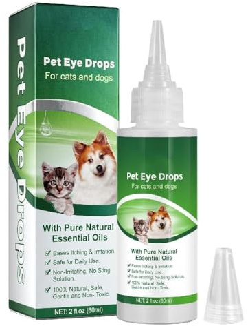 XINYIN Gouttes oculaires pour chiens 60 ml Ingrédients doux et apaisants détachants hydratants pour animaux de compagnie soins des yeux gouttes pour animaux de compagnie soins cataractes et gouttes
