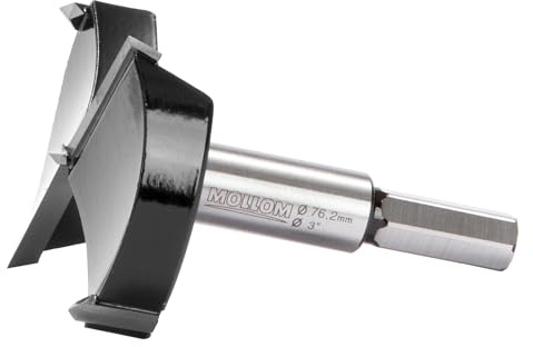 MOLLOM 3 (76.2mm) Carburo Broca Forstner | Fresa para bisagras de 2,0mm de espesor,con punta de carburo YG8.Apta para madera dura y blanda,plástico,contrachapado