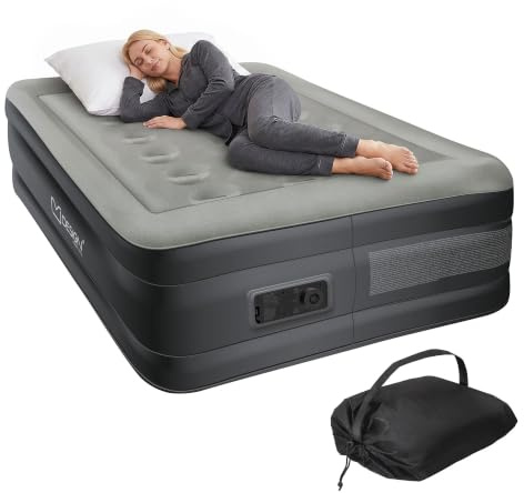 ML-Design Materasso Gonfiabile per 1 Persona 196x97x47 cm Letto ad Aria Autogonfiante con Pompa ad Aria Elettrica Inclusa Lettino da Campeggio Viaggio con Borsa di Trasporto Certificato TÜV
