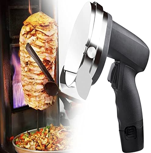 sjdoPulse Trancheuse Électrique Shawarma Doner Kebab avec Ou sans Fil, Couteau De Barbecue Électrique, Couverts Gyros De Restauration + Couteau À Lame Dentelée, Filaire