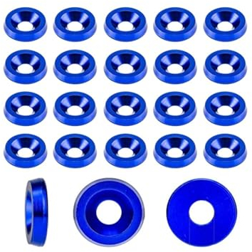 10 Stück Aluminium-Unterlegscheiben M2 / M2,5 / M3 / M4 / M5 / M6 Bunte eloxierte Senkkopfschrauben-Unterlegscheiben-Dichtung (Color : Orange, Size : M2.5)