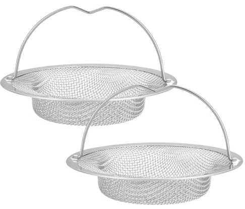 Abflusssieb Edelstahl Rostfrei 2er Set, 1CM Haarsieb Dusche, Waschbecken Sieb Abfluss Spüle, Abfluss-Sieb Sink Strainer für Küche Spülbecken Sieb Verstopfungsschutz Küche Abfluss Spüle