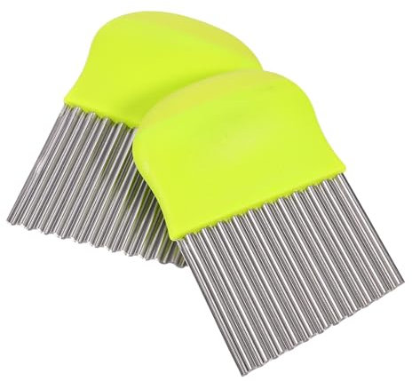 COLLBATH Taglio in Acciaio Inossidabile Tagliapatate Ondulati Utensili Da Cucina Pratici Per Frutta E Verdura Set Da 2 Design Ergonomico
