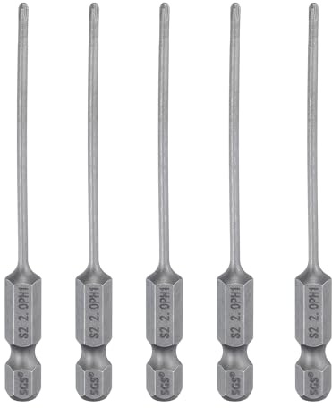 sourcing map 5pcs #1 Phillips Screwdriver Bit PH1 1/4 Hex Shank 3.15 (80mm) Long Magnetic S2 Steel Industrial Grade Screw Driver Bit Cross Head Electric Drill Bits 0.079 (2mm) Rod
