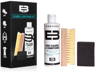 EBkicks Shoe Cleaner Kit with Bottle and Brush + sponge For Suede, Leather, Whites, canvas and Nubuck Sneakers, One Color, One Size