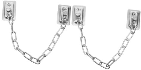 jojofuny 2pcs Apartment Window Safety Chain Lock Stainless Steel Door Chain Easy Install