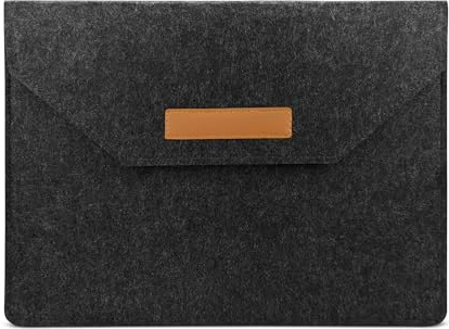 AfitLulu 11/13 Inch Laptop Sleeve Felt Laptop Case with Multiple Compartments, Computer Cases Ultra-Thin Laptops Cover Laptops Accessories Suitable for Tablets and Slim Computers (Dark Gray, 13 Inch)