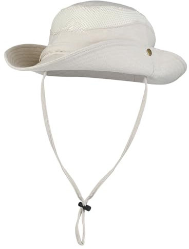 KeepSa Sommerhut Herren Safari Fischerhut aus Baumwolle-Leinen – Atmungsaktiv, UV-Schutz, Ideal für Wandern, Angeln, Reisen