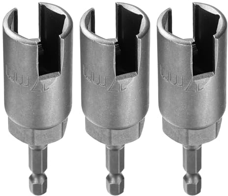 QUARKZMAN 3 Stück H17 Flügelmutter-Schraubendreher 17mm metrische 6-Punkt-Steckdose 1/4 Sechskantschaft Power Deep Slot Flügelmutter Bohrer Bit CR-V Stahl