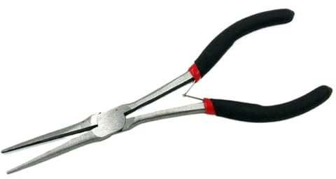 Pince à bec effilé longue portée - Pince de fabrication de bijoux de 6 pouces pour les espaces restreints, à long nez à angle droit, préhension