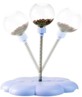 Gat Treat Teack Poector – Compte de chats Dista Thé, boule de panorage rempionable avec marque | Jouet interactif en verre, jouet amusant pour fuites de nourriture
