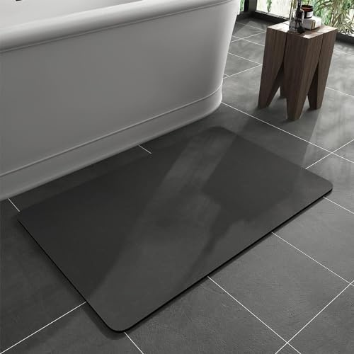 TC0XHD Silikon Schlamm Anti-Rutsch Schnelltrocknen Wassersaug dünne Badedecke, geeignet für Badematratzen unter der Tür, geeignet für Badewanne, Waschbecken, Tür, Küche, (Kieselerde, 50 * 80CM)