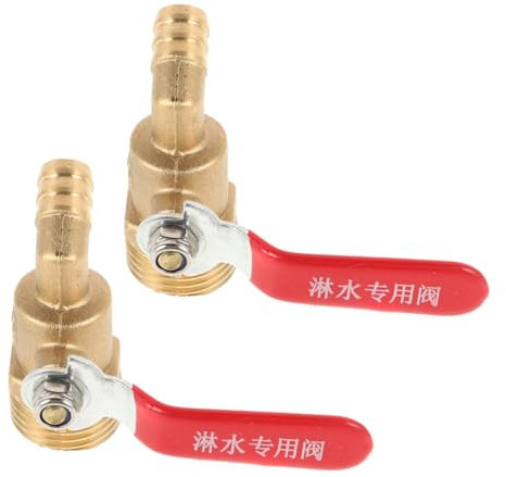 Toyvian 2pcs External Thread Brass Ball Valve Handle Bent Spout Leakproof Mini Valve Shut off Switch for Plumbing Tubing Fitting