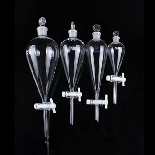 Imbuto separatore a forma di pera in vetro da 60 ml a 1000 ml for la separazione di oli essenziali, utilizzato for l'esperimento chimico di eurificazione(250ml (PTFE piston))