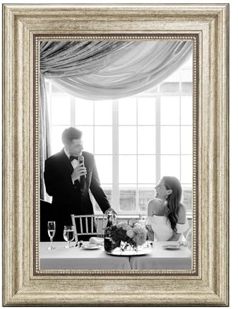 CABBEL Cornice portafoto A4, 21x30 cm, in argento vintage, stile barocco elegante, con vetro acrilico infrangibile – per poster, foto o certificati – perfetta per soggiorno, ufficio o galleria
