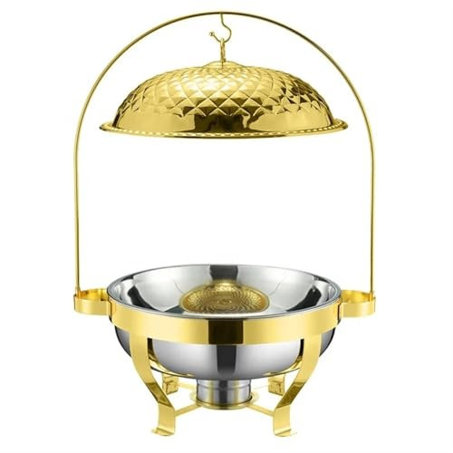 Ayztantine Set Buffet scaldavivande Piatto da Buffet Gold Chafing 4,5L Scaldavivande Buffet Chafing Dish Gold Chafing Dish for Catering(4.5L Silver)