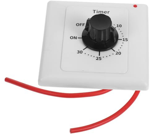 DOITOOL Interruptor Temporizador Para Ventilador De Baño, Extractor De Aire, Interruptor De Luz De Pared Con Resorte, Temporizador Mecánico Para Interiores.