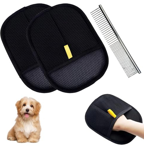 RNXSIB Handschuh Tierhaarentfernung,3-Teiliges Tierhaarentferner Handschuh Set, Fusselhandschuh Tierhaare Für Hunde Und Katzen, Handschuh Zur Massage Und Reinigung, Handschuhe Katzenhaare Entferner