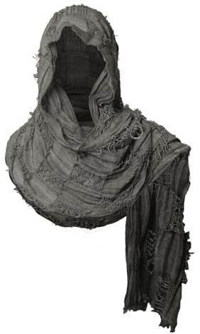 NFAOEGJ Mittelalter Wrap Umhang, Schultertuch Langes Tuch mit Brosche | Leintuch, Halloween Vintage Goth Kapuzenumhang