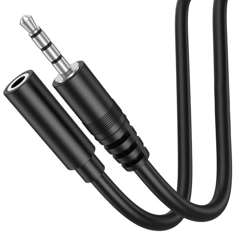 Headphone Extension Cable 1M Aux Stereo Jack Lead 3.5mm Male to Female Audio Extension Cable Earphone Cord Compatible With Laptop PC iPhone iPad Tablet Headset TV PS4 MP3 Speaker Smartphone (1m)