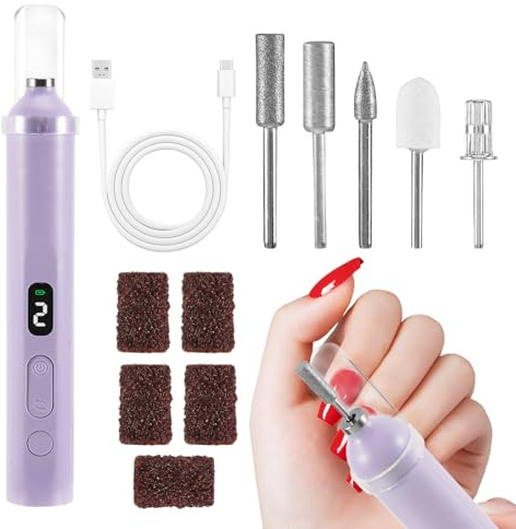 tlidfgeo 2 in 1 Electric Nail File, 3 Speeds Nail Grinder for Thick Toenails, Toenail Grinder, Nails Grinder Human Toes for Various Nails and Shapes