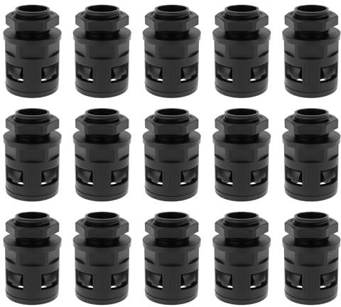 Briny River 15Pcs AD21.2 Corrugated Tube Connector Cable Gland M20 Pipe Joint Clamps for 20mm Outer Diameter Flexible Conduit