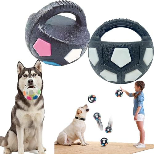 XJQ Anti Stress Ball Hund, Antistressball Hund, Hundeball UnzerstöRbar Mit Griff, BeißSpielzeug FüR Hunde, Gummimaterial, Lustige Haustier -üBungsausrüStung (2PCS-C)