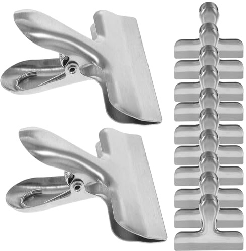 HAPINARY 12 Pièces Pinces Sachet Aliments Acier Inoxydable Clips Étanchéité Alimentaire pour Sacs Chips et Café Fermeture Hermétique