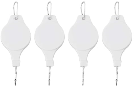 MonoSora Ganci regolabili per appendere piante, confezione da 4, in acciaio inossidabile e corda di nylon, sistema di puleggia per giardinaggio interno ed esterno, capacità 1-8 kg, bianco