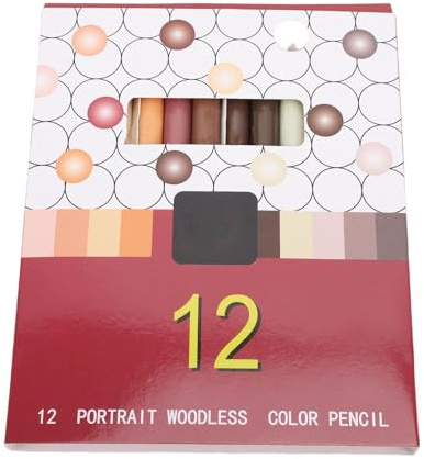 TARSHYRY 12er-Pack Farbige Holzstifte, 12 Verschiedene Farbtöne Zum Zeichnen und Skizzieren, Ideal für Künstler, und Kunstprojekte in der Schule (Porträtfarbe)