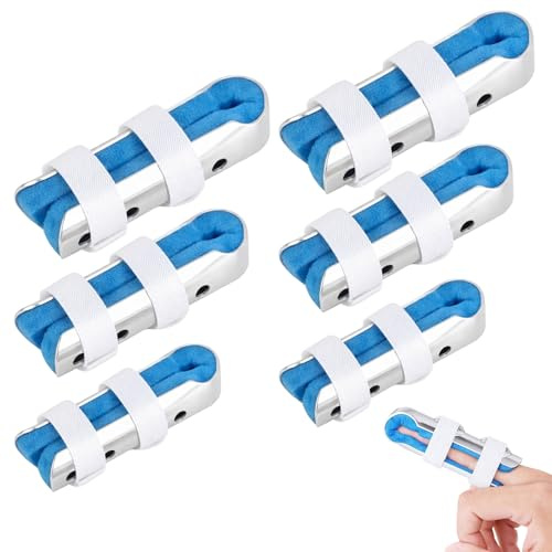 Fingerschiene 6-teilig, Schiene für Kleiner Finger & Mittelfinger, Finger Schiene zur Ruhigstellung, Für Daumen bis Kleiner Finger, Kinder & Erwachsene