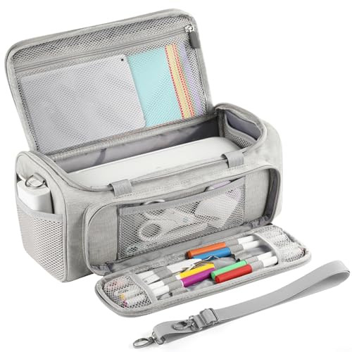 EffiFish Elegante funda de transporte de nailon, para Cricut Joy Xtra, resistente a los arañazos, bolsa de almacenamiento organizadora con amplios bolsillos y correa de hombro portátil (gris)