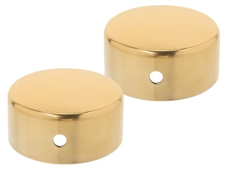 Handrail End Caps Stair Parts Stainless Steel Golden 2pcs | Metal Stair End Stair Caps, Railing Post Caps, Easy Fit for Commercial Spaces and Schools