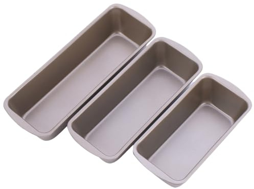TOYANDONA Moule à Rectangulaire Antiadhésif Lot de 3 Acier au Carbone Réutilisable pour Cuisson et Toasts la Cuisine Pâtisserie Maison Professionnelle