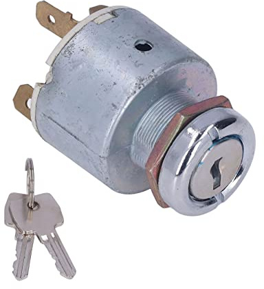 Cocoarm Interruttore di Accensione Avviamento in Lega di Zinco 3 Terminali 3 Posizioni DC 12V con 2 Chiavi per Ricambio di Avviamento Universale per Trattore Camion Auto