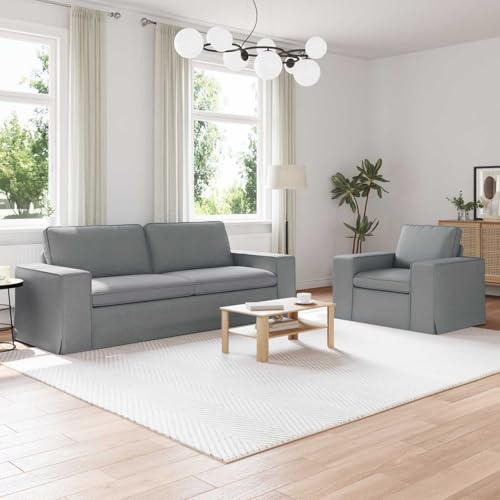 Ziaphsol Hörnsoffa 2-delad ljusgrå tyg 222 x 80 x 82 cm med sovfunktion, utdragbar, med sänglåda, modern skandinavisk design för vardagsrum kontor lounge