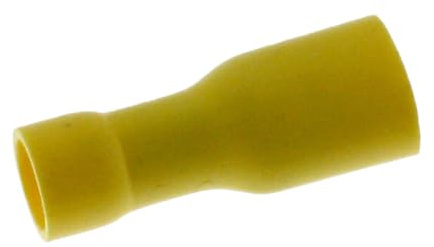 Lumonic 25x Flachsteckhülse 4,0-6,0mm² | für Flachstecker 0,8 x 6,4mm | vollisoliert | Kabelverbinder ohne Löten | Kabelschuh aus Messing verzinnt | KFZ, Maschinenbau
