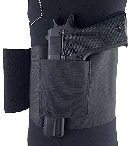 Gexgune - Verdecktes Tragen Bauchbandpistolenholster Unter Cover Gummiband mit Pistolenhalfter mit 2 Magazintaschen (3 Größen optional)