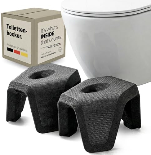 STUUL Toilettenhocker für Erwachsene - natürliche Hilfe bei Verstopfung, Hämorrhoiden & Darmbeschwerden - diskreter, moderner Klohocker - Klo & WC Hocker - Kackhocker für Erwachsene - Schwarz