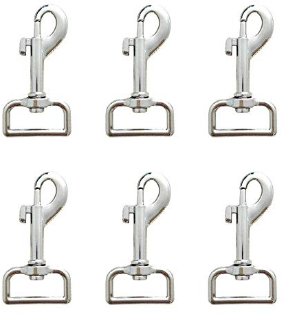 Huture 6er Set Karabiner Haken mit Drehgelenk Bolzenkarabiner Schnappkarabiner Bolzen Karabinerhaken Wirbelkarabiner Wirbelauge Schnapphaken für Hundehalsband Eimer Hängematte Pferd Tack 59mm, Silber