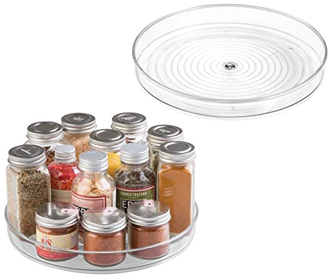 InterDesign iDesign Lazy Susan Organizer für Küche oder Speisekammer, rund, 22,9 cm, transparent, 2 Stück