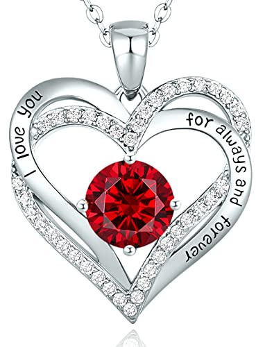 CDE Kette Damen Herz Geburtstags 925 Sterling Silber Schmuck Geschenk | Halskette für Frauen Schmuck Freundin Weihnachten Valentinstag Geburtstag Muttertags Geschenk Hochzeit Jubiläum
